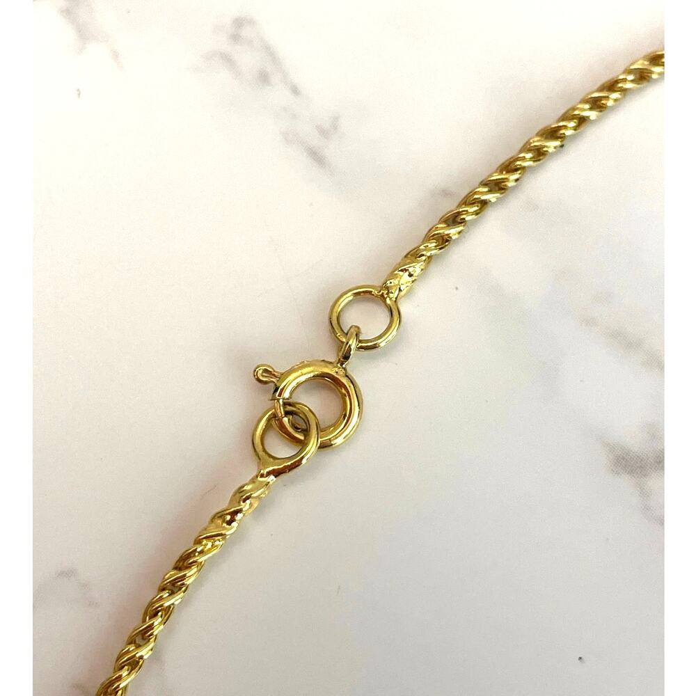 CELINE VINTAGE Caleche Gold-Plated Necklace with Rope Chain EUC - Picture 5 of 10